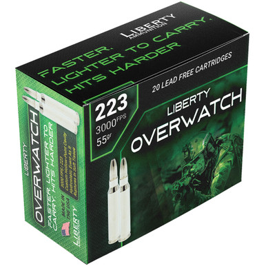 Shop LIBERTY AMMUNITION Overwatch .223 Rem 20rd/Box 55gr Ammo (LA-OW223-55-3000). Buy best Rifle Ammo from gritrsports.com | Reviews and Shipping options available