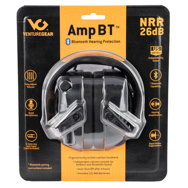 Shop VENTURE GEAR Amp BT NRR 26dB Black Electronic Earmuff with Bluetooth (VGPME30BT). Buy best Hearing Protection from gritrsports.com | Reviews and Shipping options available