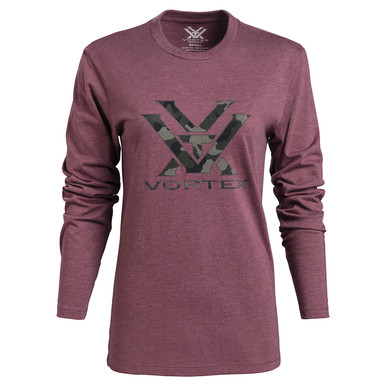 Shop VORTEX Womens Camo Core Logo Burgundy Heather T-Shirt (222-17-BHE). Buy best LS Shirts from gritrsports.com | Reviews and Shipping options available