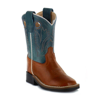 Shop OLD WEST Toddler's Broad Square Toe Barnwood/Vintage Denim Blue Cowboy Boots (BSI1872). Buy best Boots from gritrsports.com | Reviews and Shipping options available