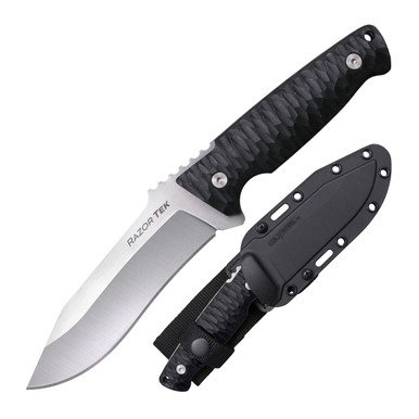 Shop COLD STEEL Razor Tek 5in Recurve Blade Black GFN Handle Fixed Knife with Sheath (CS-FX-5RZR). Buy best Fixed Knives from gritrsports.com | Reviews and Shipping options available