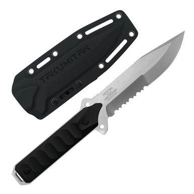 Shop TAKUMITAK Escort Silver D2 Drop Point Partially Serrated Blade G10 Handle Fixed Knife with Kydex Sheath (TKF213SL). Buy best Fixed Knives from gritrsports.com | Reviews and Shipping options available