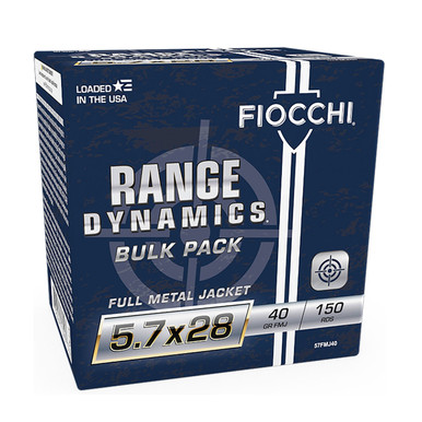 Shop FIOCCHI Range Dynamics Bulk Pack 5.7x28mm 40gr FMJ 150rd/Box Handgun Ammo (57FMJ40). Buy best Handgun Ammo from gritrsports.com | Reviews and Shipping options available