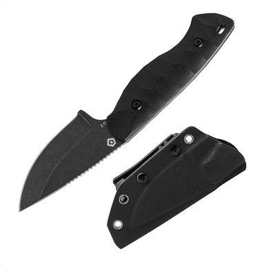 Shop GRITR Scout Outdoor Camping EDC Drop Point Fixed Blade Knife w/ Kydex Sheath, Black. Buy best Fixed Blade Knives from gritrsports.com | Reviews and Shipping options available
