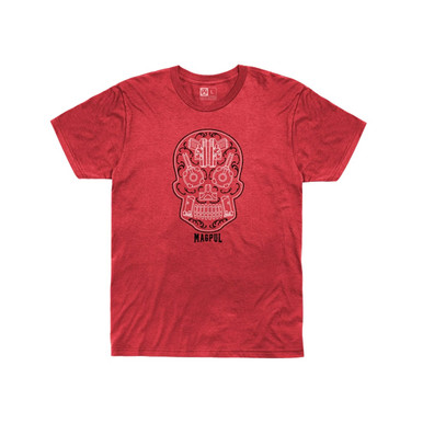 Shop MAGPUL Men's Sugar Skull Red Heather T-Shirt (MAG1217-612). Buy best SS Shirts from gritrsports.com | Reviews and Shipping options available