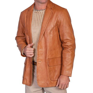 Shop SCULLY Men's Lambskin Whip Stitch Ranch Tan Blazer (719-171). Buy best Jackets from gritrsports.com | Reviews and Shipping options available