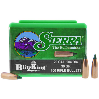 Shop SIERRA 1039 BlitzKing Spitzer BT 20 Caliber .204 39 GR 100 Units Box (1039). Buy best Rifle Bullets from gritrsports.com | Reviews and Shipping options available