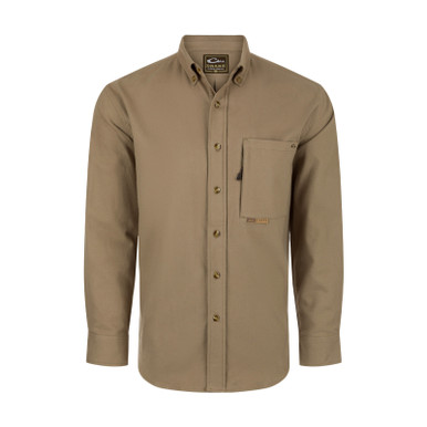 Shop DRAKE Men's Autumn Brushed Twill Solid Timber Wolf Khaki LS Shirt (DS2190-TWK). Buy best LS Shirts from gritrsports.com | Reviews and Shipping options available
