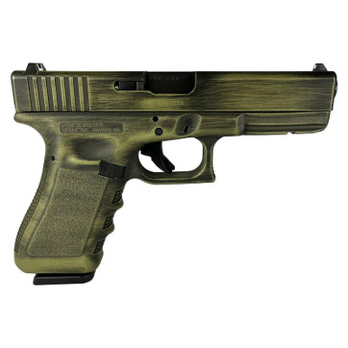 Shop GLOCK 17 Gen 3 Custom 9mm Luger 4.49in 17rd Bazooka Green Destressed Semi-Auto Pistol (PI1750203 MODBGD). Buy best Pistols from gritrsports.com | Reviews and Shipping options available