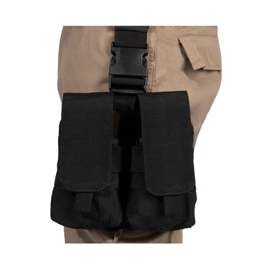 Shop ROTHCO Drop Leg Black Double Mag Pouch (10790). Buy best Mag Pouches from gritrsports.com | Reviews and Shipping options available