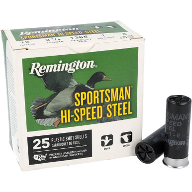 Shop REMINGTON Sportsman Hi-Speed Steel Loads 12ga 2.75in 1oz 6 Shot 25rd Shotgun Ammo (20005). Buy best Shotgun Ammo from gritrsports.com | Reviews and Shipping options available