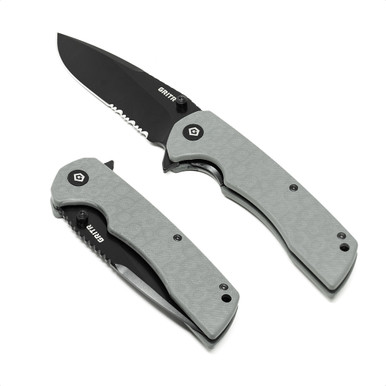 Shop GRITR Stealth Folding Pocket Knife w/ 3.5" D2 Steel Blade, G10 Scales, Gray. Buy best Folding Knives from gritrsports.com | Reviews and Shipping options available