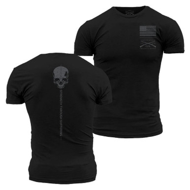 Shop GRUNT STYLE Men's Strength Through Suffering Black Training T-Shirt (GS5246). Buy best SS Shirts from gritrsports.com | Reviews and Shipping options available