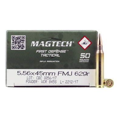 Shop MAGTECH First Defense Tactical 5.56x45mm NATO 62gr FMJ 50rd/Box Rifle Ammo (556B). Buy best Rifle Ammo from gritrsports.com | Reviews and Shipping options available