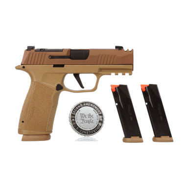 Shop SIG SAUER P365 XMacro Comp 2A 9mm 3in 3x17rd Coyote Semi-Auto Pistol (365XCA-9-CXR3P-COMP-2A). Buy best Pistols from gritrsports.com | Reviews and Shipping options available
