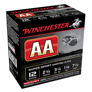 Shop WINCHESTER AA SuperSport Sporting Clay 12Ga 2.75in #7.5 Shot 25/250 Shotgun Shells (AASC127). Buy best Shotgun Shells from gritrsports.com | Reviews and Shipping options available