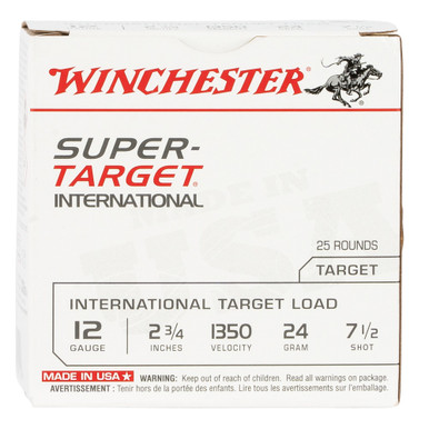 Shop WINCHESTER AMMO Super Target International 12ga 2.75in #7.5 Copper-Plated Lead 25rd/Box Shotgun Shells (TRGT213507). Buy best Shotgun Shells from gritrsports.com | Reviews and Shipping options available
