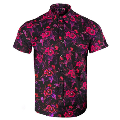 Shop RETRO RIFLE Hibiscus Black Pink Button Down Shirt, Large (HIBISCUS-L). Buy best SS Shirts from gritrsports.com | Reviews and Shipping options available