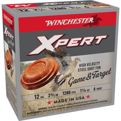Shop WINCHESTER Xpert Hi-Velocity Steel 12 GA 2.75in 1-1/8oz #6 25rd Box Shotshell Ammo (WE12GTH6). Buy best Shotgun Shells from gritrsports.com | Reviews and Shipping options available