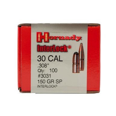 HORNADY InterLock 30 Cal. .308in 150Gr SP 100Rd Box Bullets (3031)