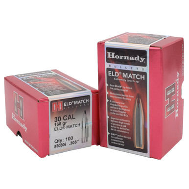 HORNADY 30 Cal 168Gr ELD Match Rifle Bullets 30506