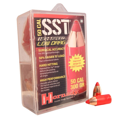 HORNADY 50 Cal Sabot with 45 Cal 300Gr Low Drag SST Muzzleloading Bullets 67263