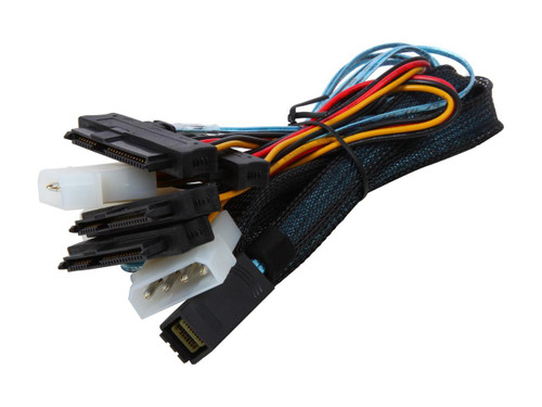 SFF-8643 Internal HD MiniSAS to SFF-8482 Internal SAS + Power (4-Pin) Cable (0.75 meter) SFF-8643 Internal HD MiniSAS to SFF-8482 Internal SAS + Power (4-Pin) Cable (0.75 meter)