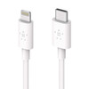 Belkin Boost Charge USB-C Cable with Lightning Connector (MFi-Certified Cable for iPhone, MacBook, iPad) - White