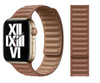 Official Apple Watch Leather Link Strap 42mm 44mm 45mm 49mm (S/M) - Saddle Brown - Open retail package