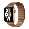 Official Apple Watch Leather Link Strap 42mm 44mm 45mm 49mm (S/M) - Saddle Brown - Open retail package