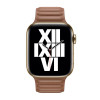 Official Apple Watch Leather Link Strap 42mm 44mm 45mm 49mm (S/M) - Saddle Brown - Open retail package
