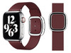 Official Apple Watch Modern Buckle Leather Strap 38mm 40mm 41mm - Garnet Red - Medium - Open Retail Box