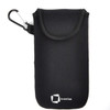 InventCase Neoprene Impact Resistant Protective Pouch Case Cover Bag with Velcro Closure and Aluminium Carabiner for HTC One S - Black