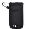 InventCase Neoprene Impact Resistant Protective Pouch Case Cover Bag with Velcro Closure and Aluminium Carabiner for Sony Xperia V - Black