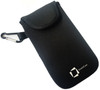 InventCase Neoprene Impact Resistant Protective Pouch Case Cover Bag with Velcro Closure and Aluminium Carabiner for Nokia 603 - Black