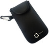 InventCase Neoprene Impact Resistant Protective Pouch Case Cover Bag with Velcro Closure and Aluminium Carabiner for Nokia E6 - Black
