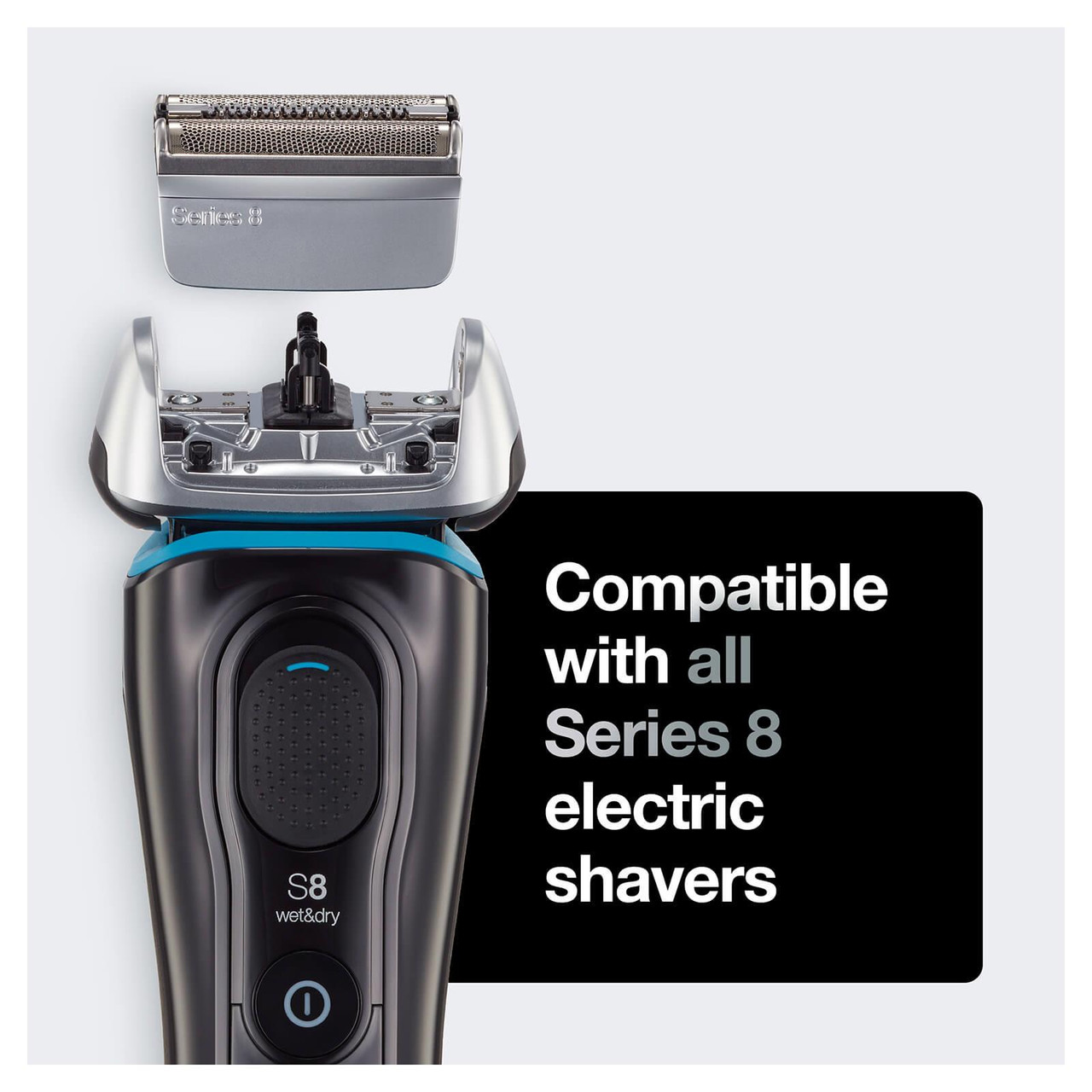Braun 83M Series 8 Electric Shaver Replacement Head Cutter - Silver