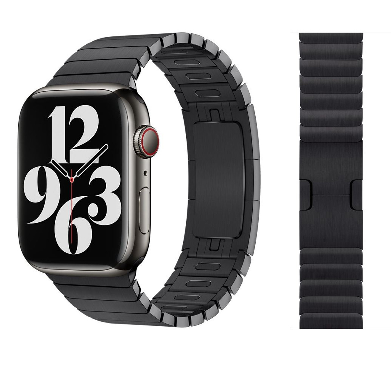 DREAM Watch Band 44mm / 42mm Stainless Steel Strap Link Bracelet Metal  iWatch Band with Double Button Folding Clasp for Apple iWatch 4/ 3/ 2/  1,42mm / 44mm (JET BLACK) WATCH NOT