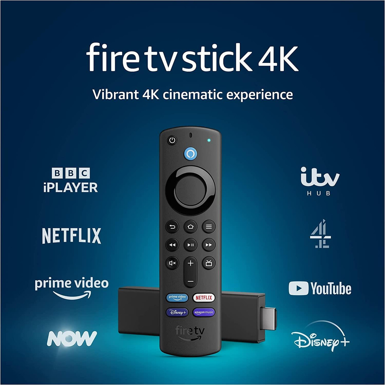 Official Amazon Fire TV Stick 4K with Alexa Voice Remote - 2021 (includes  TV controls)