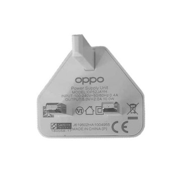 Official Oppo VOOC 10W Fast Power Adapter UK Charger - OP52JAYH