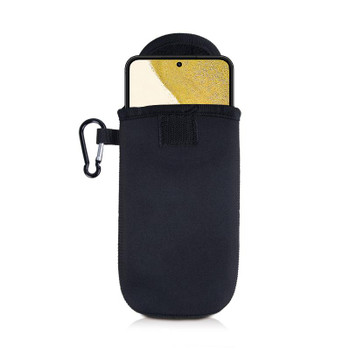 InventCase Neoprene Pouch Case Cover with Carabiner for Samsung Galaxy S22/S22+ - Black