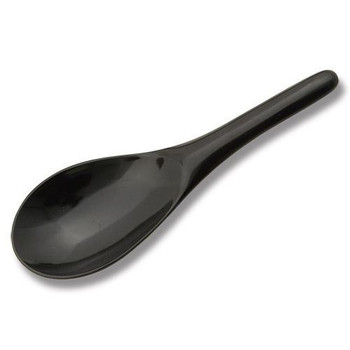 Hutzler Gourmac Melamine Rice / Wok Spoon for Cooking, Stirring and Serving - Black (3513BK)