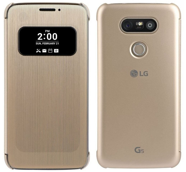 Genuine LG Mesh Folio View Cover Case for LG G5 - Gold