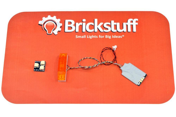 Brickstuff 4-Wide Universal Lightbar with 12 Lighting Patterns (Orange Transparent Parts) - QK12