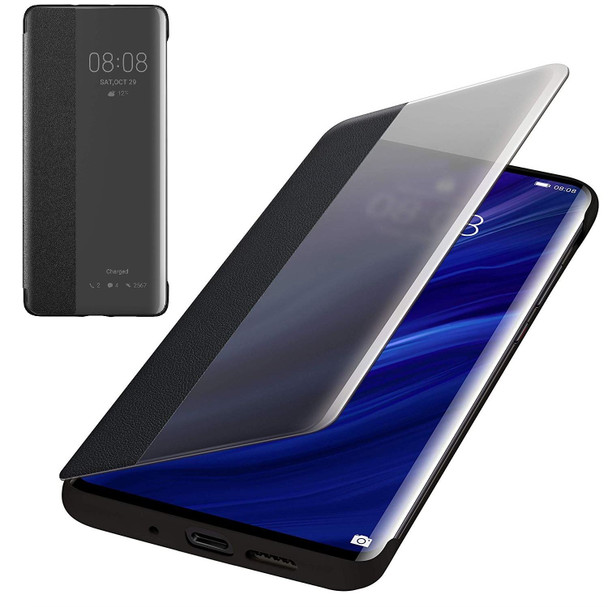 Genuine Huawei P30 Pro Black Smart View Flip Cover Wallet & Sleep Wake Feature