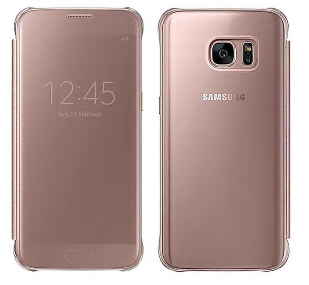 Genuine Samsung Clear View Cover Flip Case Wallet for Samsung Galaxy S7  - Pink Rose Gold