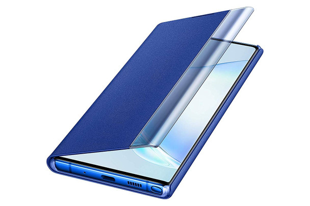 Official Samsung Clear View Standing Flip Cover Case for Galaxy Note 10+ / 10 Plus - Blue