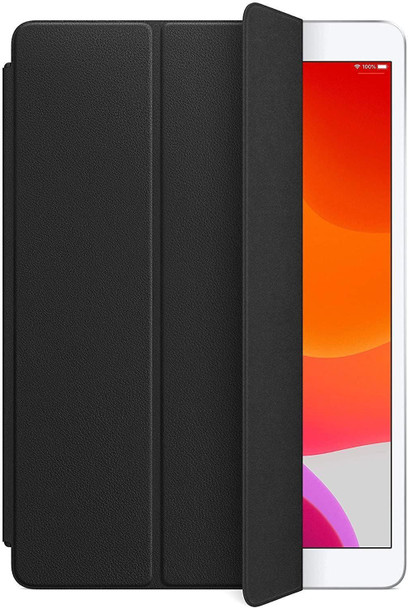 Official Apple iPad 10.2 inch (7th Gen, 2019) Leather Smart Flip Case Cover - Black - MPUD2ZM/A