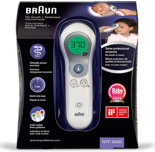  Braun No Touch + Forehead Digital Thermometer NTF 3000 