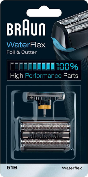 Braun 51B Waterflex Series 5 Electric Shaver Replacement Head Foil and Cassette Cartridge - Black